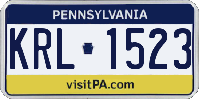 PA license plate KRL1523