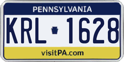 PA license plate KRL1628