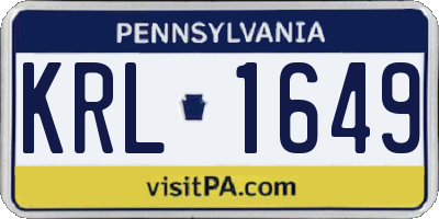 PA license plate KRL1649