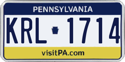 PA license plate KRL1714