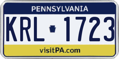 PA license plate KRL1723