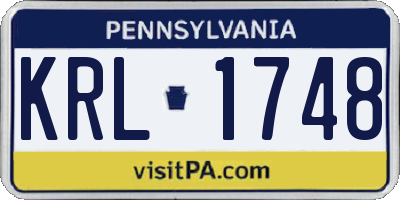 PA license plate KRL1748