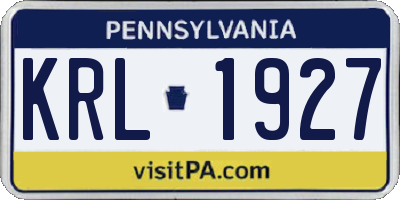 PA license plate KRL1927