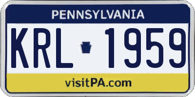 PA license plate KRL1959