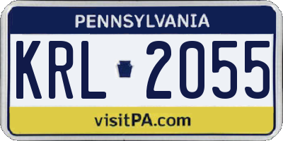 PA license plate KRL2055