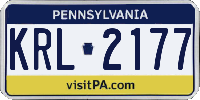 PA license plate KRL2177