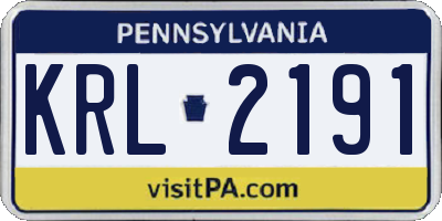 PA license plate KRL2191