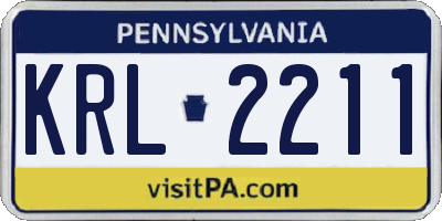 PA license plate KRL2211