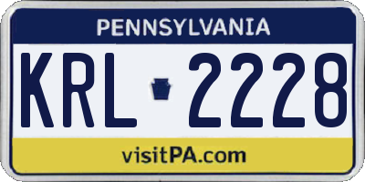 PA license plate KRL2228