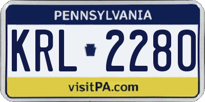 PA license plate KRL2280