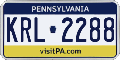 PA license plate KRL2288