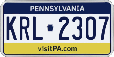 PA license plate KRL2307