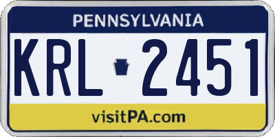 PA license plate KRL2451