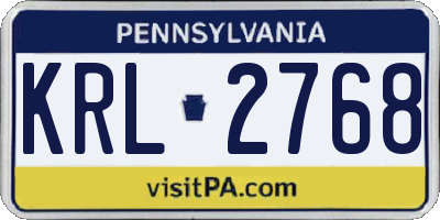 PA license plate KRL2768