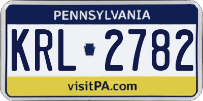 PA license plate KRL2782