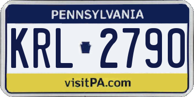 PA license plate KRL2790