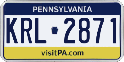 PA license plate KRL2871