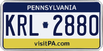 PA license plate KRL2880