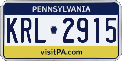 PA license plate KRL2915