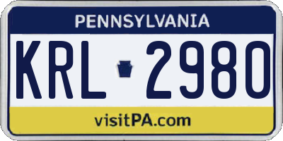 PA license plate KRL2980