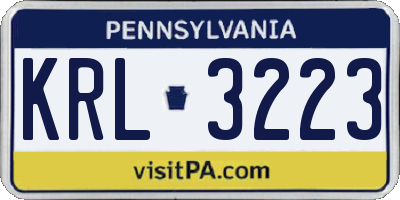 PA license plate KRL3223
