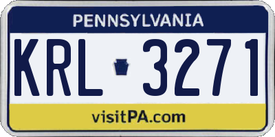 PA license plate KRL3271