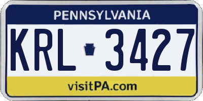 PA license plate KRL3427