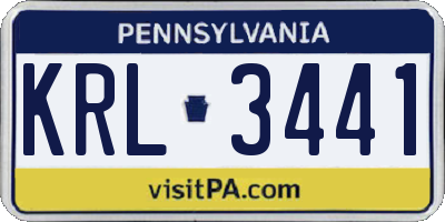 PA license plate KRL3441