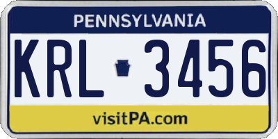 PA license plate KRL3456