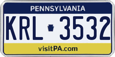 PA license plate KRL3532