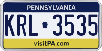 PA license plate KRL3535