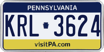 PA license plate KRL3624