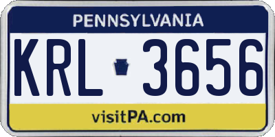 PA license plate KRL3656