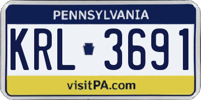 PA license plate KRL3691