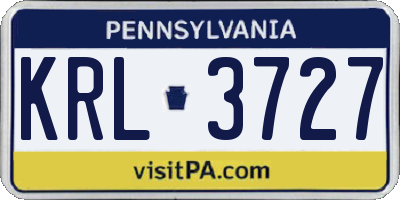PA license plate KRL3727