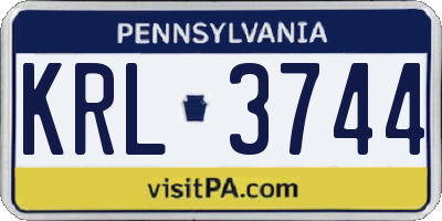PA license plate KRL3744