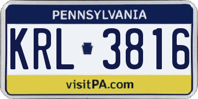 PA license plate KRL3816
