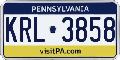 PA license plate KRL3858