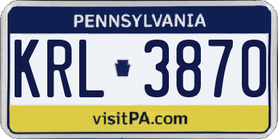 PA license plate KRL3870