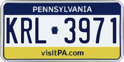 PA license plate KRL3971