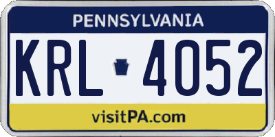PA license plate KRL4052