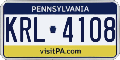 PA license plate KRL4108