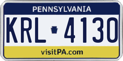 PA license plate KRL4130