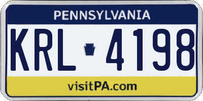 PA license plate KRL4198