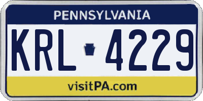 PA license plate KRL4229