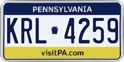 PA license plate KRL4259