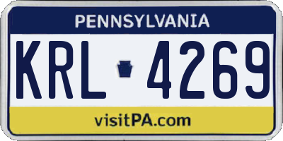 PA license plate KRL4269