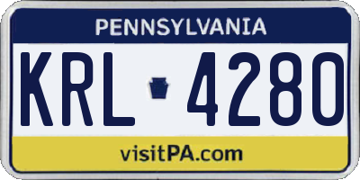 PA license plate KRL4280