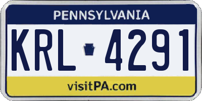 PA license plate KRL4291