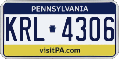 PA license plate KRL4306